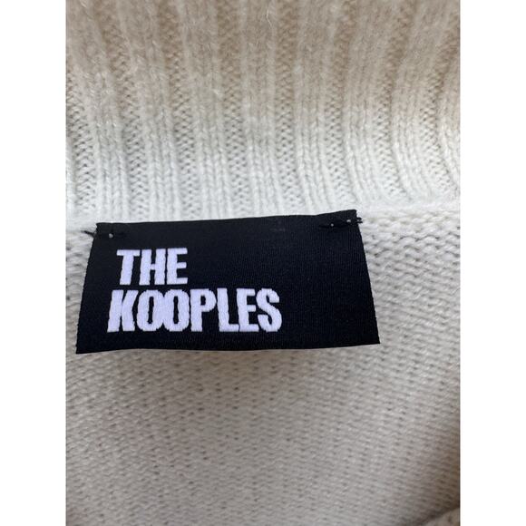 The Kooples Women’s Mock-Neck Cashmere-Blend Oversized Minimalist Sweater Ecru L - Picture 7 of 16